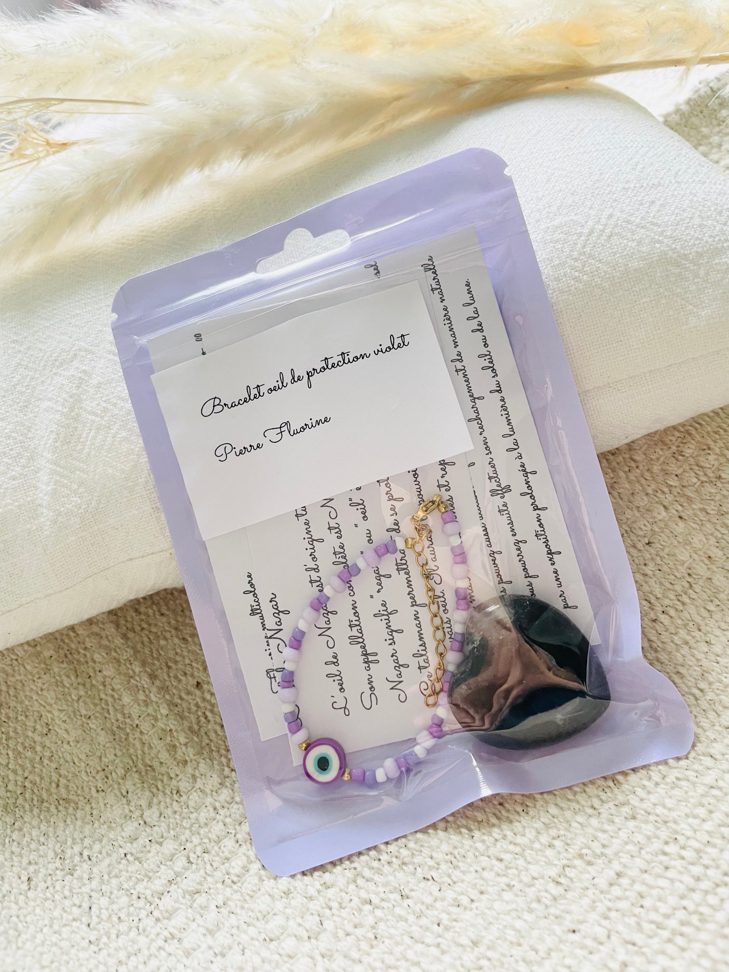 Pochette bracelet+pierre