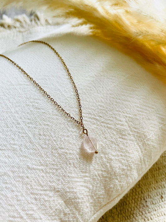 Collier Little Stone Quartz rose