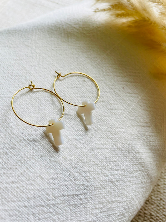 Boucles créoles "Croix"