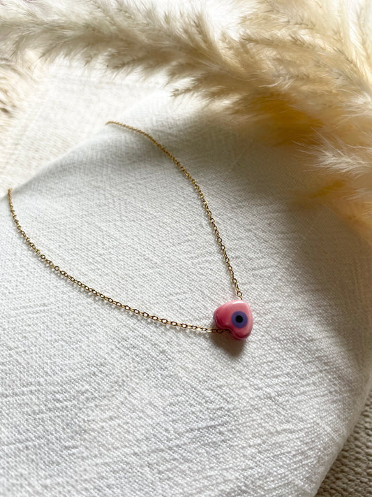 Collier « Cœur rose »
