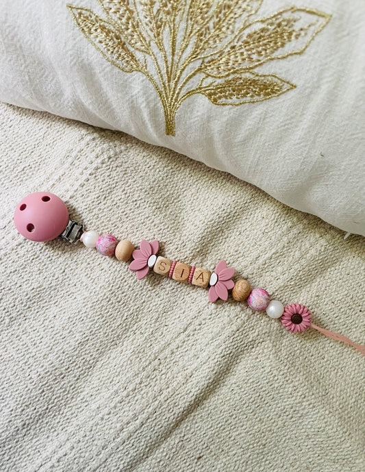 Attache tétine à personnaliser "Liberty Blossom"