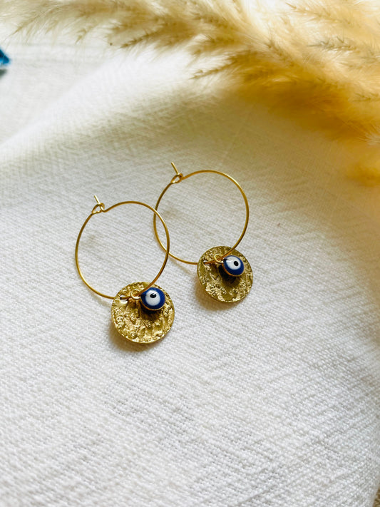 Boucles créoles « œil bleu »